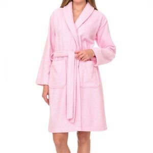 TowelSelections Women’s Robe, Pink 100% Cotton  Size M
